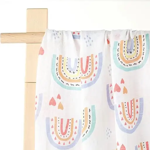 Муслинова пелюшка OldBro Kids Rainbow hart 100x120 см - фото 1