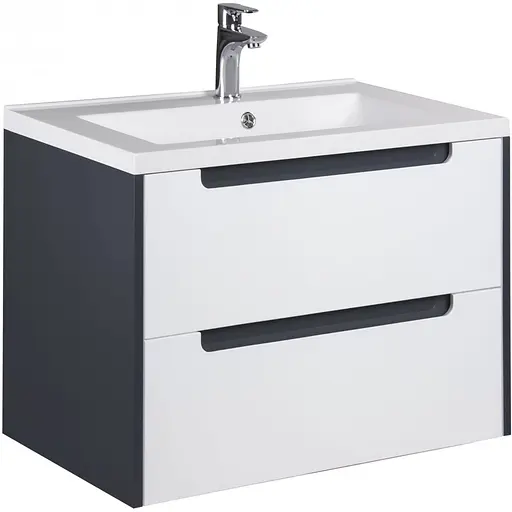 Тумба Мойдодир Paula 60-A з умивальником Cosmopolitan 60 Білий/графіт - фото 1