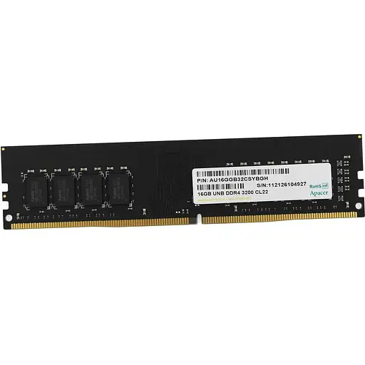 Оперативна пам'ять Apacer DDR4 16 GB 3200 MHz 1 планка EL.16G21.GSH - фото 1