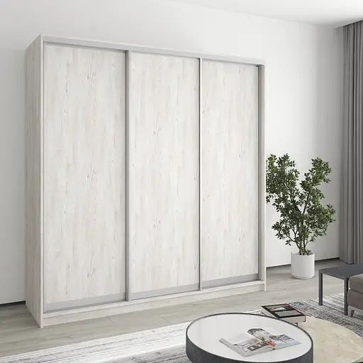 Шафа-купе тридверна MebelStar Комбо AL 3ДСП 200x60x240 см Аляска сірий (MBS-1747)