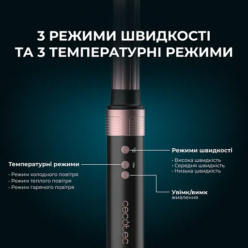 Стайлер CECOTEC Bamba CeramicCare 2in1 AirGlam Black (CCTC-00244) - фото 7