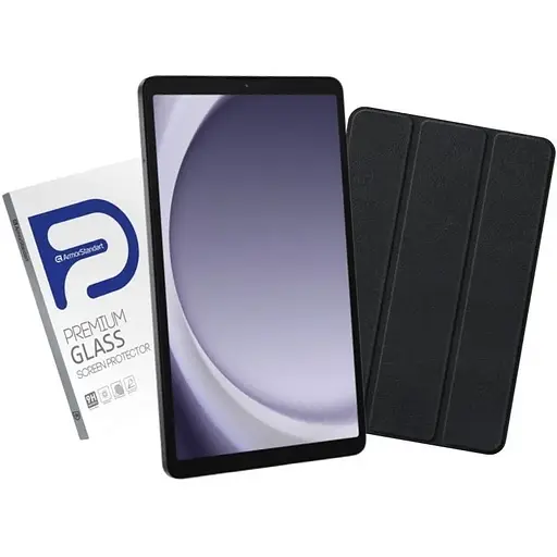 Планшет Galaxy Tab A9 (LTE), Graphite, 8.7" (1340x800, TFT), MediaTek Helio G99 (8 ядер), 8Gb, 128Gb, microSD (до 1Tb) + защитное стекло и чехол-книга (SM-X115NZAESEK)