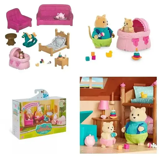 Li`l Woodzeez Ігровий набір Вітальня і Дитяча