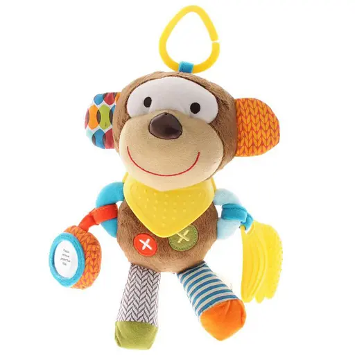 Брязкальце ВТ-Т-4626-1-6 підвіска тварина м'яка з прорізувачем 20 см Мавпа