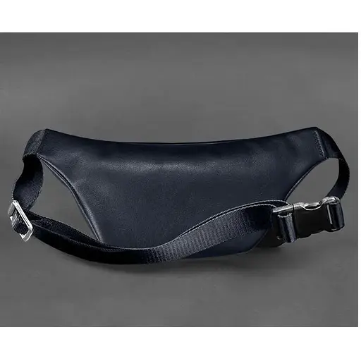 Шкіряна поясна сумка-бананка Kanny синя - фото 1