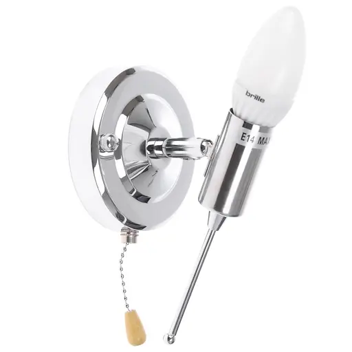 Бра Brille BR-587W/1 настінне накладне з вимикачем E14 CH - фото 4