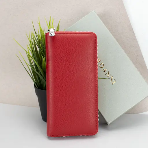 Гаманець жіночий шкіряний Fuerdanni 19600 червоний на блискавці - фото 1