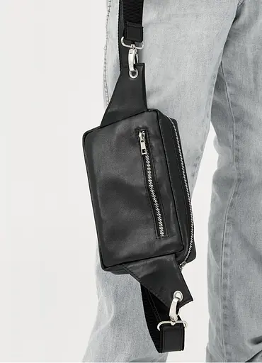 Мужская сумка бананка Sambag HARVI черная 24 × 16 × 6 см (88213101m) - фото 12