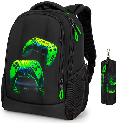 Шкільний рюкзак підлітковий чорний для хлопчика Winner / SkyName 57-78 для старшокласників