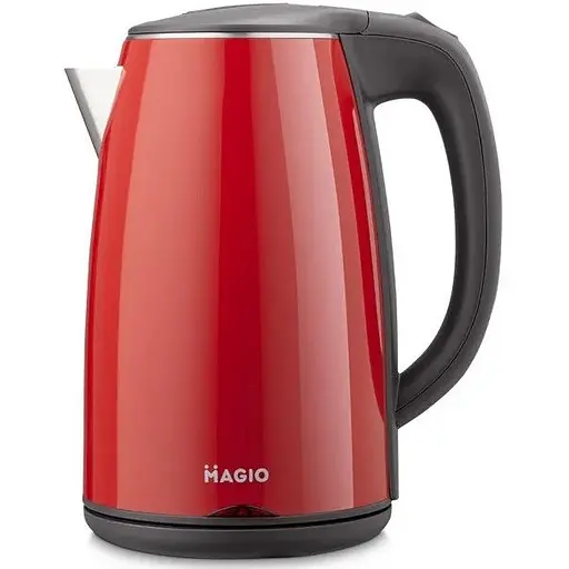 Електрочайник Magio МG-977, Red, 1800W, 1.7 л, дисковий, нержавіюча сталь, автоматичне відключення під час закипання - фото 1