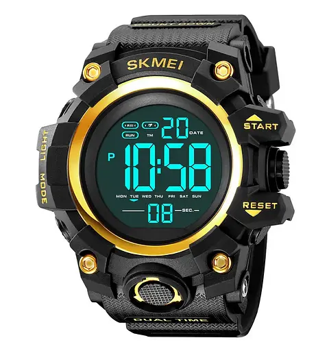 Годинники чоловічі спортивні Skmei 2140 hamlet (Чорний з золотистим) - фото 4