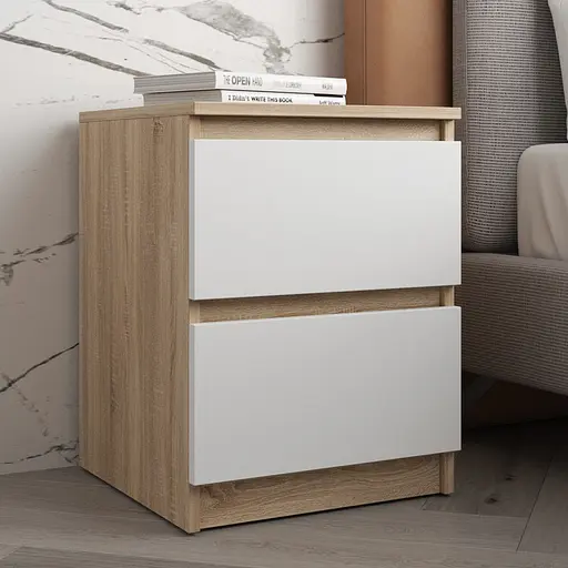 Прикроватная тумба Vays R-5, 2 ящика без ручек, ЛДСП 40×40×53 см - тумба в спальню - фото 2