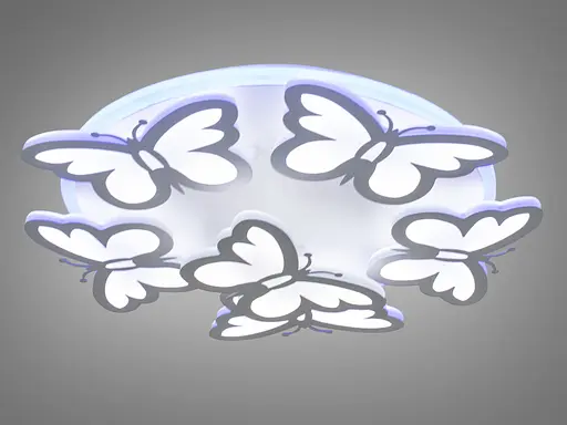 Біла пристельова LED люстра метелики з пультом та підсвіткою, 105W - фото 2