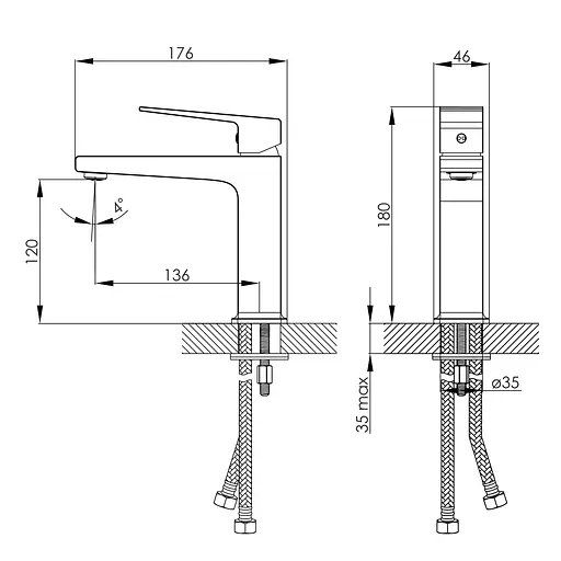 Змішувач для умивальника Imprese Violik black matt f03510810AA Чорний матовий - фото 2