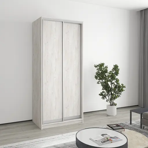 Шафа-купе дводверна MebelStar Уні AL 2ДСП 90x45x210 см Аляска сірий (MBS-2596)