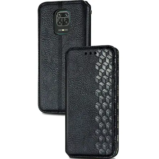 Кожаный чехол-книжка GETMAN Cubic (PU) для Xiaomi Redmi Note 9s / Note 9 Pro / Note 9 Pro Max Черный - фото 3
