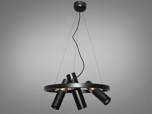 Елегантна підвісна люстра Loft на 6 ламп, чорний+золото - фото 1