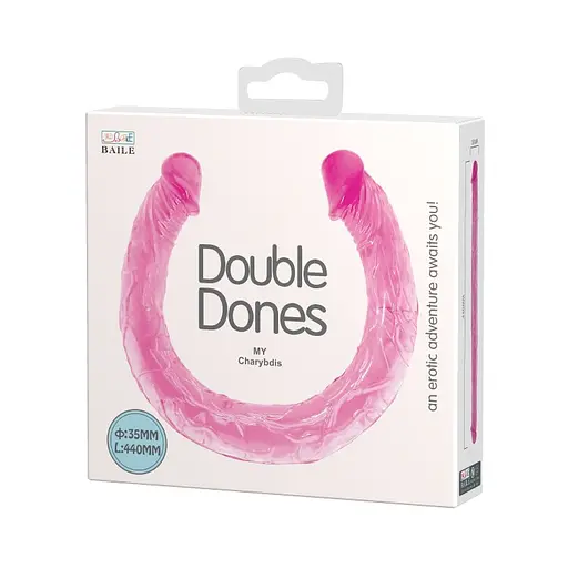 Двосторонній фалоімітатор Baile Double Dong, 44 см (рожевий) - фото 4