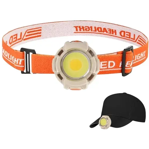 Фонарь налобный CY-2026-В-COB LED Белый Красный Голубой аккумуляторный USB Type-C Box - фото 1