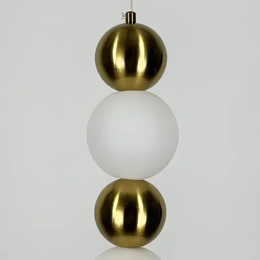 Світлодіодний підвіс із латунними та білими кульками 60 см | Line F | Арт. NO22/3 AB - фото 3