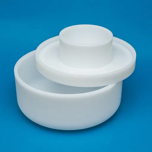 Форма для виготовлення твердого та м'якого сиру з поршнем важка Ø 22 см на 2.3 кг сиру, Kitchette Білий 85132 - фото 3