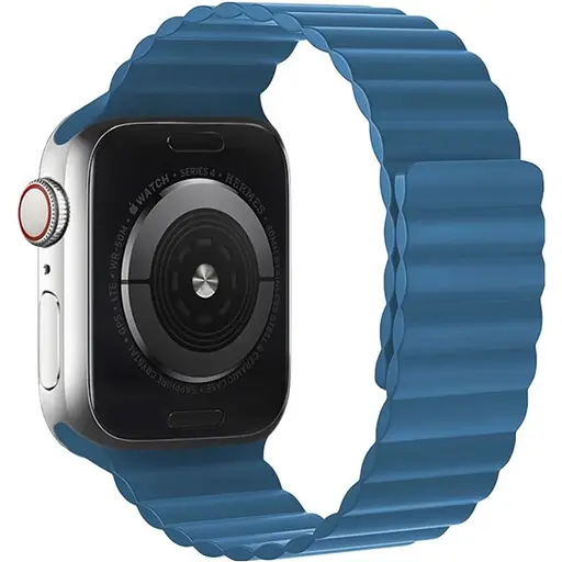 Ремешок силиконовый Hoco iWatch WA07 magnetic 42/ 44/ 45/ 49 mm синий - фото 1