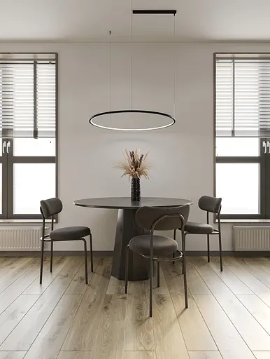 Підвісний стельовий світильник Babich Studio Ring 900 Black (RAL 9005) - фото 2