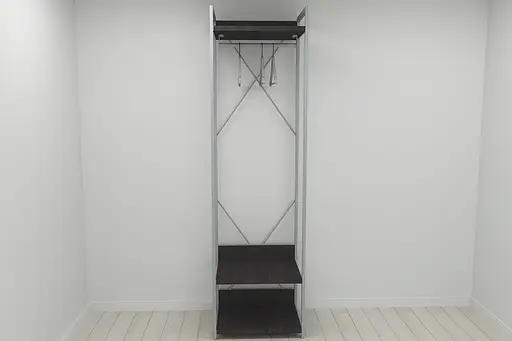 Шафа Гардероб Уні секція 1 серії Конект Ferrum-decor 220x60x50см Сірий метал ДСП Венге Магія 32 мм (FRD-104504) - фото 2