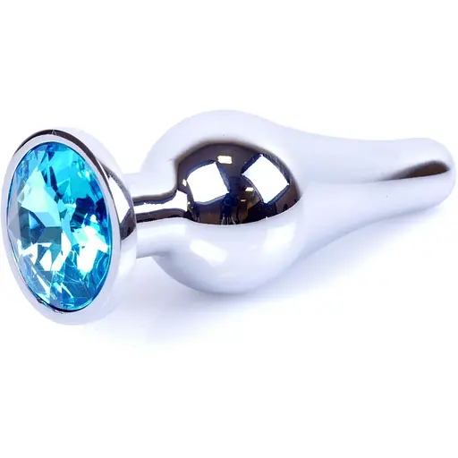 Анальна пробка Boss Of Toys Boss Series - Jewellery Silver Butt Plug Light Blue, BS6400076, Срібний / Голубой