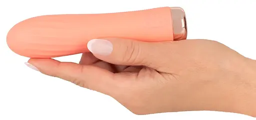 Вибратор Orion Peachy Mini Ribbed 13.6 см оранжевый - фото 3