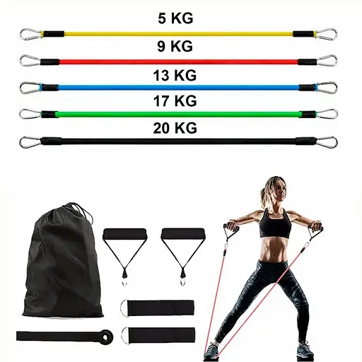 Набір еспандерів трубчастих силових "Power Strength Tube" NE-PW-5 5 шт - фото 3