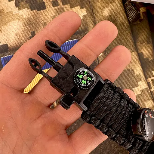 Наручний годинник чоловічий 1356BK Black Tactic Compass Skmei acs0030795 - фото 8