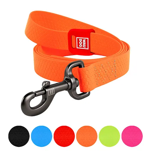 Повідець для собак Waudog Waterproof водостійкий M 500х2 см помаранчовий - фото 2