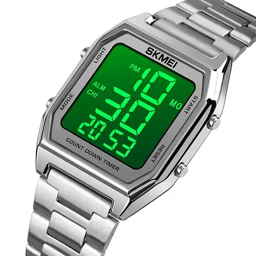 Мужские наручные часы Skmei 1735 (Серебристый с белым циферблатом) - фото 4