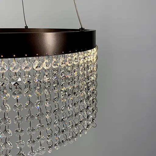 Неймовірна кришталева люстра з бронзовим обводком h35 Line.F Діаметр 40см - фото 4