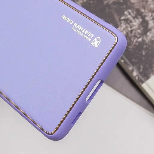 Кожаный чехол Xshield для Samsung Galaxy S21 Ultra Сиреневый / Dasheen - фото 6