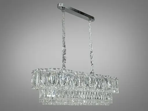 Шедевральная хрустальная люстра овальной формы на 10 ламп, хром. - фото 4
