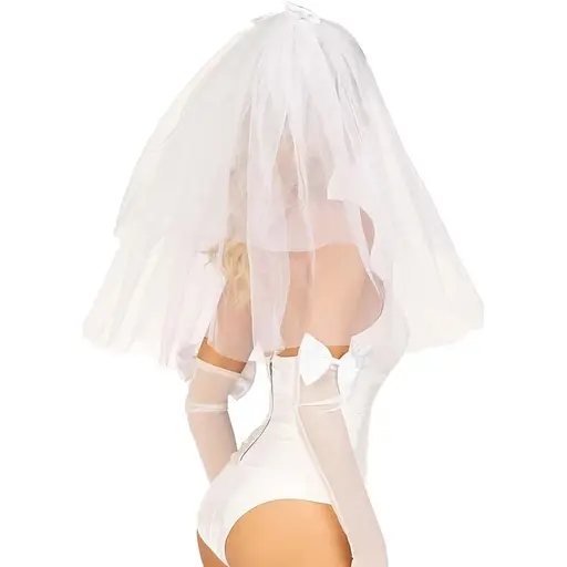 Эротический костюм невесты Leg Avenue Tiered bridal veil O/S - фото 2