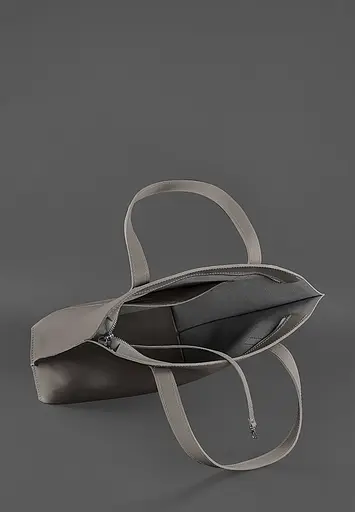 Шкіряна жіноча сумка шоппер D.D. темно-бежева - фото 6