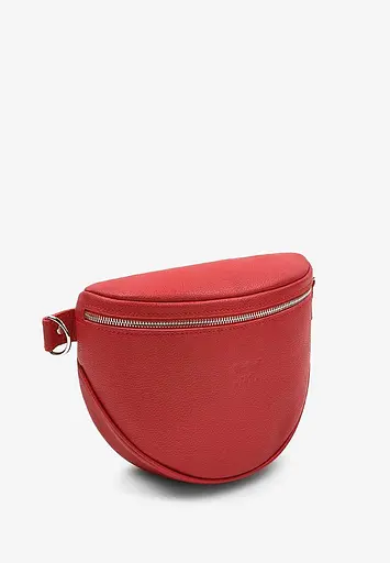 Шкіряна сумка поясна-кроссбоді Vacation червона флотар - фото 3