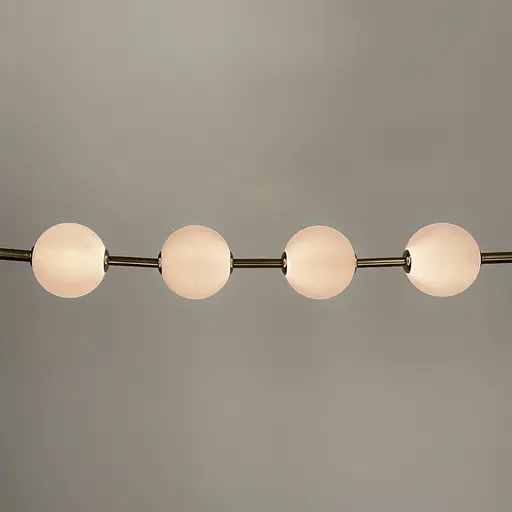 Удлиненная латунная люстра с 4-мя акриловыми шариками | Ст. 910A/4 AB | Line F - фото 2