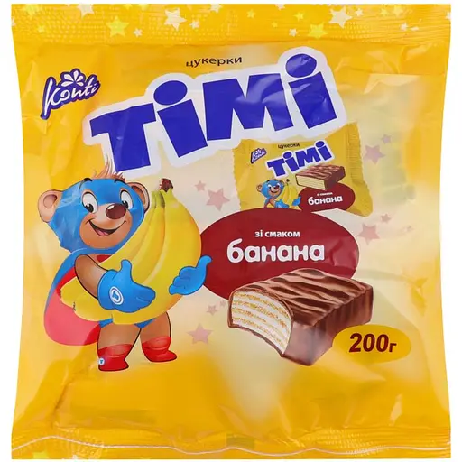 Цукерки Konti Timi зі смаком банана 200 г