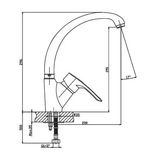 Змішувач для кухні Haiba HANSBERG 011 HB0204 - фото 2