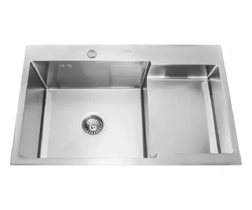 Мийка кухонна Kraft Handmade HS7848 AL ліва + кошик 780х480х230х3 мм 30412 - фото 1