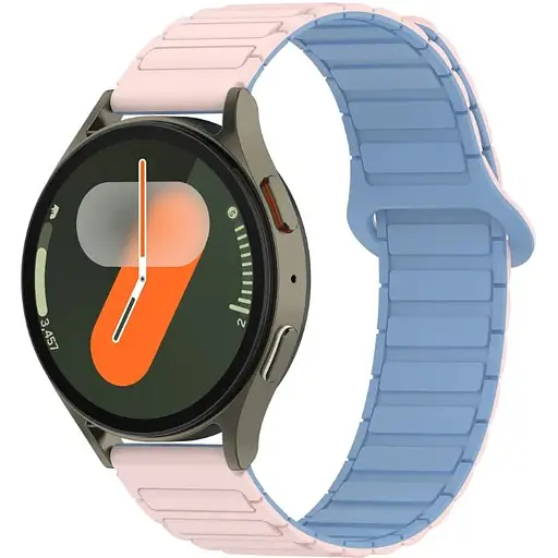 Ремешок DK CDK для Samsung Watch5 (R900 / R905) 40mm 20mm Silicone Shaped Magnetic (018822) (pink / lilac) - фото 3