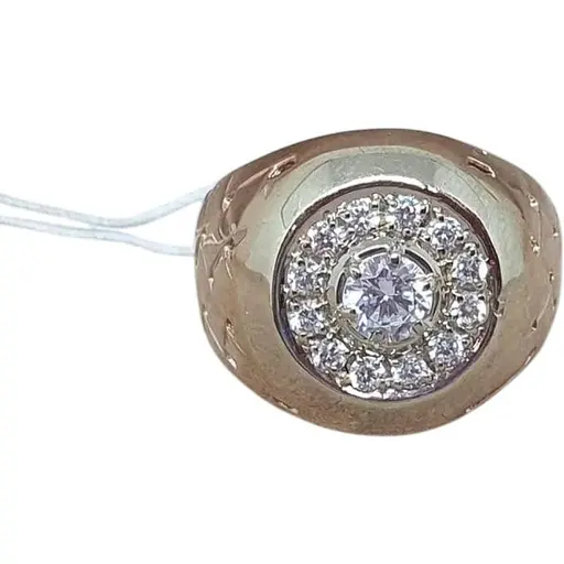 Золотое мужское кольцо с фианитами. 3521489 20,5