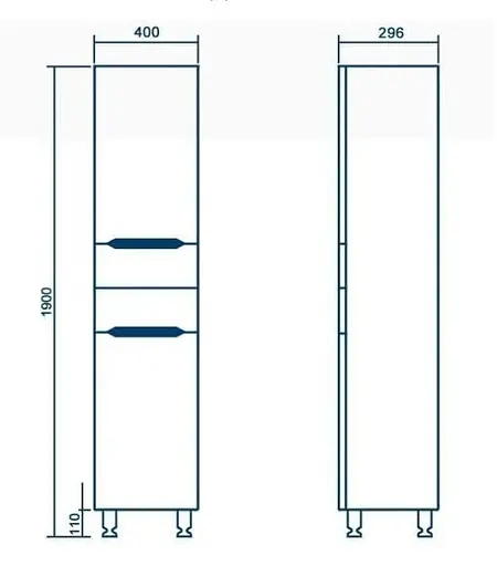 Пенал підлоговий Пік Альба лівий для ванної 40 см Білий 30412 - фото 2