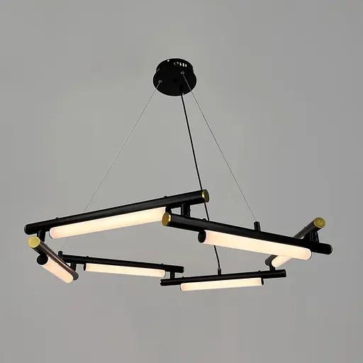 Унікальна підвісна люстра у чорному кільцевому корпусі Ø 78 см | Line F | Арт. MJ318-800 BK - фото 3