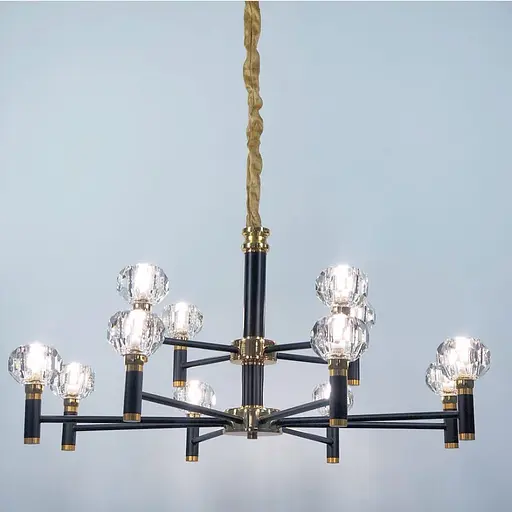 Елегантна люстра на 6 або 12 ламп з скляними плафонами Line.F Кількість ламп 12 - фото 8