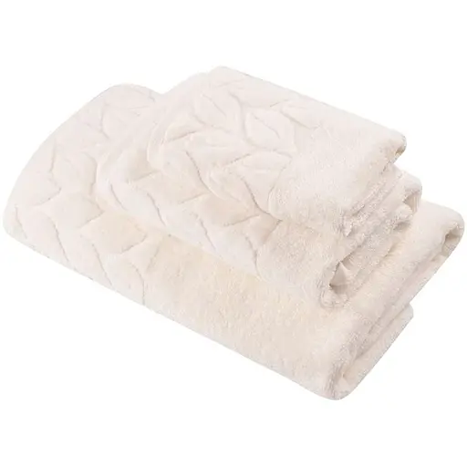 Банний рушник Soho Leaves бавовна 100% 90х150 см Ivory - фото 3